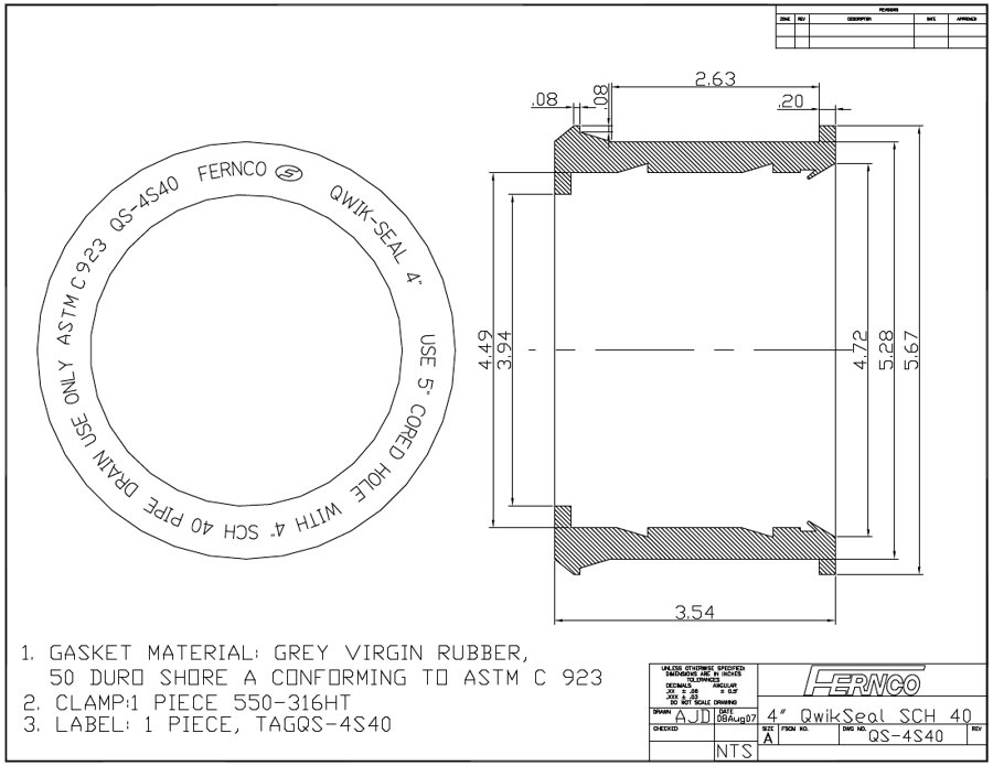 QwikSeal QS-4S40 dimensional drawing