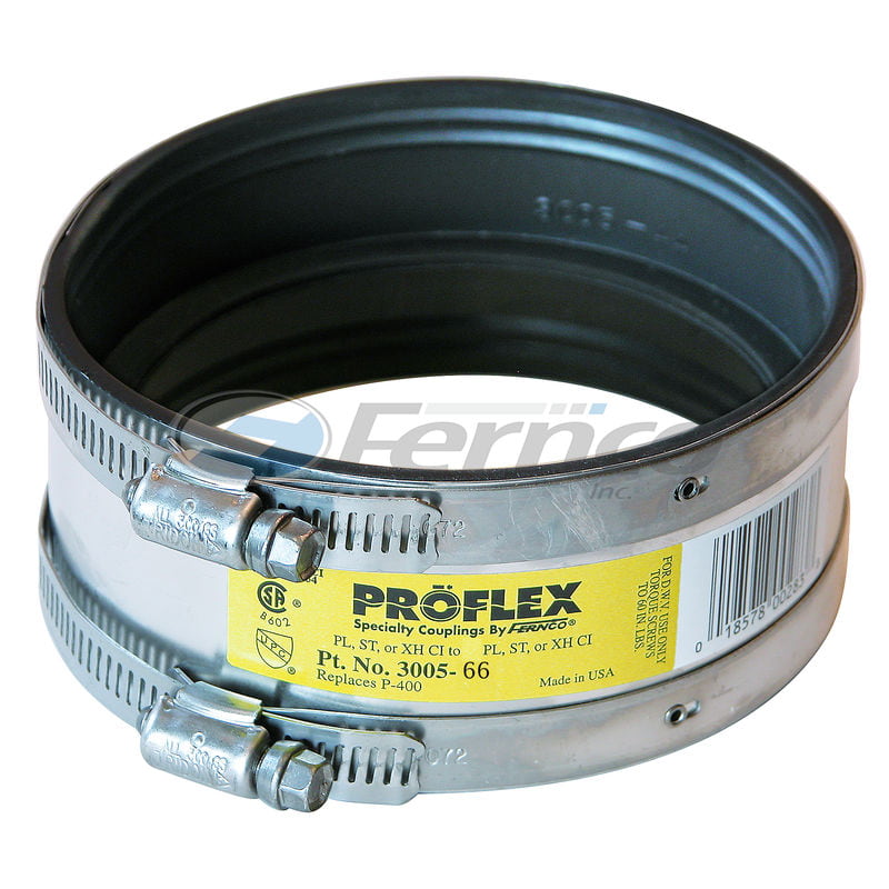 NEW BAND SEAL 4" CAST IRON TO 4" CI PLASTIC STEEL XHCI PIPE COUPLING 300044 CP44 NEW BAND SEAL 4" CAST IRON TO 4" CI PLASTIC STEEL XHCI PIPE COUPLING 300044 CP44